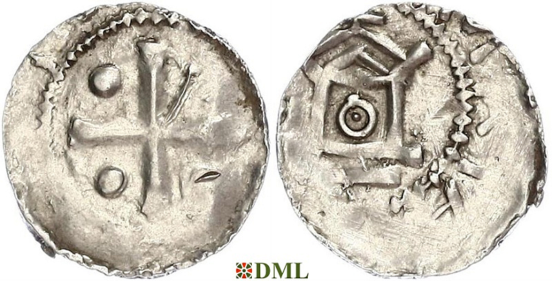 Денарий, Германия, Франкония, Otto III (983-1002), м.д. Worms, Dbg. 844