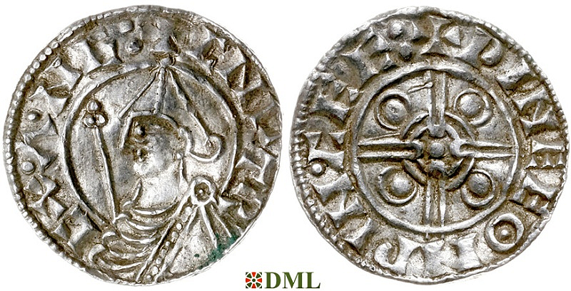 Денарий, Англия, Cnut (1016-1035), м.д. Winchester, монетарий Wine, North 787