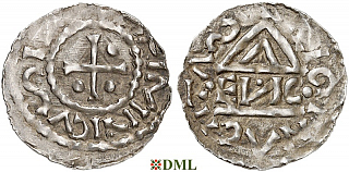 Денарий, Германия, Бавария, Heinrich I (948-955), м.д. Regensburg, монетарий •EИC•, Hahn 1976, 10e4