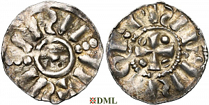 Денарий, Германия, Нижняя Лотарингия, Heinrich II (1002-1024), unknown mints, Ilisch 2000, 20.6
