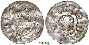 Денарий, Германия, Саксония, Anonymous bishop, м.д. Magdeburg, Dbg. 1330