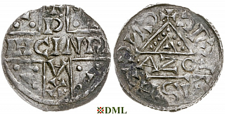 Денарий, Германия, Бавария, Heinrich V (1018-1023), м.д. Regensburg, монетарий AZO, Hahn 1976, 31b1.1