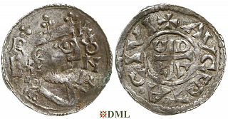 Денарий, Германия, Швабия, Konrad II (1024-1039), м.д. Augsburg, Hahn 1976, 148.1