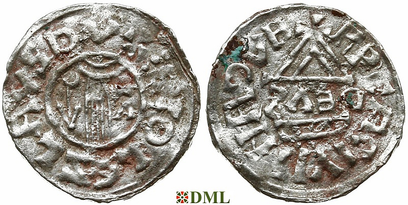 Денарий, Чехия, Boleslav II (972/973-999), м.д. Prague, Šmerda 1996, 42a