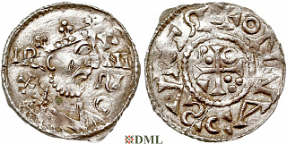 Денарий, Германия, Бавария, Heinrich II (1014-1024), м.д. Regensburg, Hahn 1976, 29a1