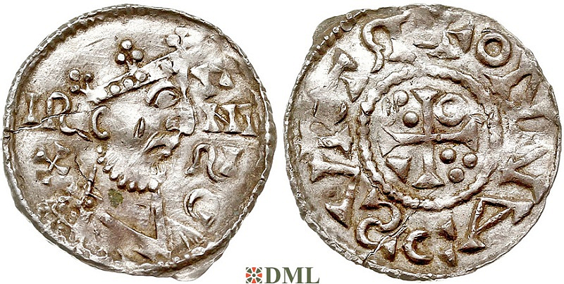 Денарий, Германия, Бавария, Heinrich II (1014-1024), м.д. Regensburg, Hahn 1976, 29a1
