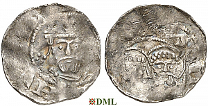 Денарий, Германия, Саксония, Heinrich III (1046-1056), м.д. Goslar, Dbg. 668
