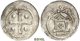 Денарий, Германия, Саксония, Otto III (983–1002), м.д. Erfurt, Dbg. 778/779