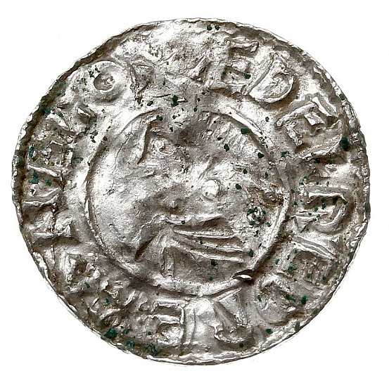 Денарий, Англия, Æthelred II (978-1016), м.д. Canterbury, монетарий Aelfred, North 777