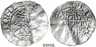 Денарий, Германия, Бавария, Heinrich IV (1084-1106), м.д. Regensburg, Hahn 1976, 60