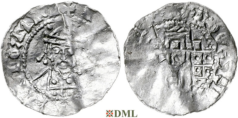 Денарий, Германия, Бавария, Heinrich IV (1084-1106), м.д. Regensburg, Hahn 1976, 60