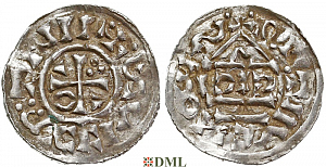 Денарий, Германия, Бавария, Kg. Heinrich II (1002-1014), м.д. Regensburg, монетарий CICI, Hahn 1976, 27b2
