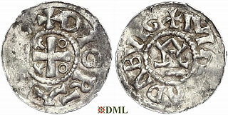 Денарий, Германия, Саксония, Otto III (983-1002), м.д. Magdeburg, Dbg. 639