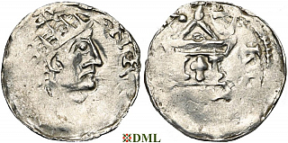 Денарий, Германия, Швабия, Heinrich II (1002-1024), м.д. Strassburg, Dbg. 916