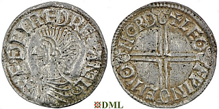 Денарий, Англия, Æthelred II (978-1016), м.д. Norwich, монетарий Leofwine, North 774