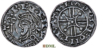 Денарий, Англия, Harthaknut (1035-1042), м.д. Cambridge, монетарий Godwine, North 799