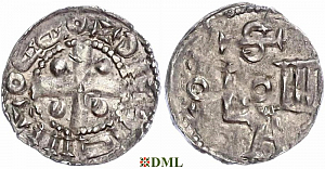 Денарий, Германия, Саксония, Anonymous bishop, м.д. Soest, Dbg. 