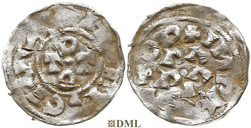Денарий, Италия, K. Otto III (996-1002), м.д. Pavia