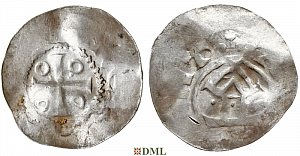 Денарий, Германия, Саксония, Нижняя Саксония, Otto III (983-1002), м.д. Goslar, type OAP