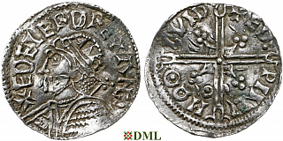 Денарий, Англия, Æthelred II (978-1016), м.д. London, монетарий Eadwine, North 775