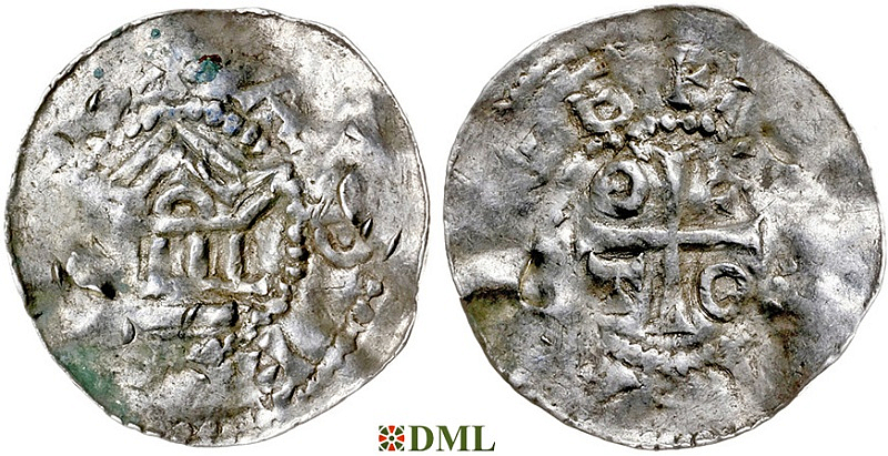 Денарий, Германия, Верхняя Лотарингия, Dietrich I (965–984), м.д. Metz, Dbg. 13