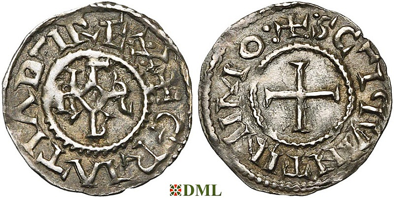 Денье, Каролинги, Charles le Chauve (840-877), м.д. Saint-Quentin, Depeyrot 906