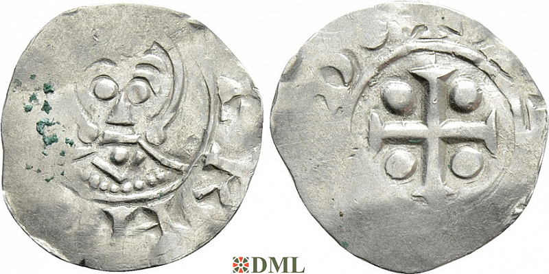 Денарий, Германия, Нижняя Лотарингия, Bernold (1046-1054), м.д. Deventer, Ilisch 2000, 1.13-1.15