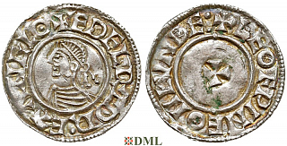 Денарий, Англия, Æthelred II (978-1016), м.д. London, монетарий Leofwine, North 777