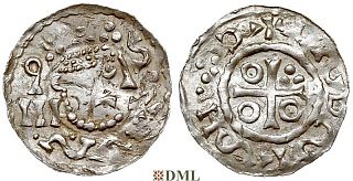 Денарий, Германия, Бавария, Heinrich II (1002-1024), м.д. Salzburg, Hahn 1976, 94E.3