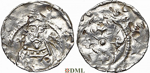Денарий, Германия, Швабия, B. Widerold (991-999), м.д. Strassburg, Dbg. 940