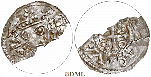 Денарий, Германия, Швабия, Heinrich II (1002-1024), м.д. Augsburg, Hahn 1976, 145.14