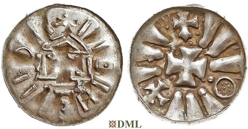Денарий, Германия, Саксония, Anonymous bishop, Sachesnpfennig, Kilger 2000, KN 4