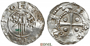 Денарий, Германия, Нижняя Лотарингия, Heinrich II (1002-1024), м.д. Deventer, Ilisch 2000, 1.8
