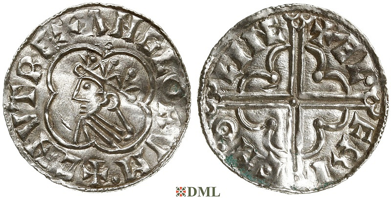 Денарий, Англия, Cnut (1016-1035), м.д. Lincoln, монетарий Ælfric, North 781