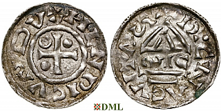 Денарий, Германия, Бавария, Heinrich II (955-995), м.д. Regensburg, монетарий SIC, Hahn 1976, 22g1.6