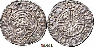Денарий, Англия, Cnut (1016-1035), м.д. London, монетарий Ælfgeat, North 787