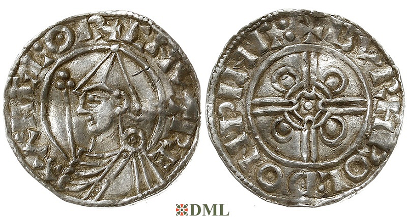 Денарий, Англия, Cnut (1016-1035), м.д. Winchester, монетарий Birhtwold, North 787