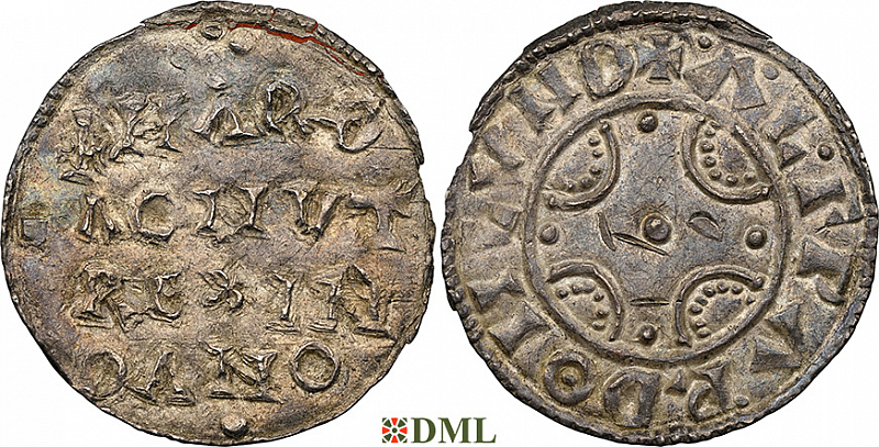 Денарий, Дания, Hardeknut (1035-1042), м.д. Lund, Hbg. 2