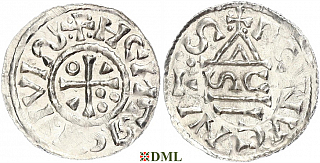 Денарий, Германия, Бавария, Heinrich II (1002-1024), м.д. Regensburg, монетарий SC, Hahn 1976, 27h4