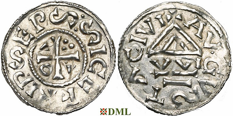 Денарий, Германия, Швабия, Siegfried I (1000-1006), м.д. Augsburg, монетарий WI, Hahn 1976, 141a1