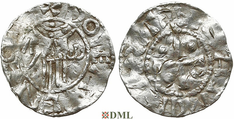 Денарий, Германия, Нижняя Лотарингия, Adela (996-1021), м.д. Hamaland, Ilisch 2000, 2.1