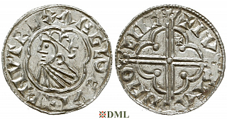 Денарий, Англия, Cnut (1016-1035), м.д. Lincoln, монетарий Iustein, North 781