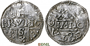 Денарий, Германия, Швабия, Bruno (1006-1029), м.д. Augsburg, монетарий IMMO, Hahn 1976, 147b1