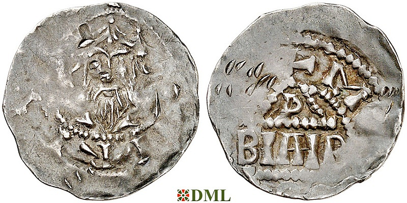 Денарий, Германия, Франкония, Heinrich III (1039-1056), Bardo (1031-1051), м.д. Mainz, Dbg. 805
