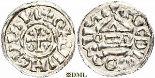 Денарий, Германия, Бавария, Heinrich II (1002-1024), м.д. Salzburg, монетарий OZO, Hahn 1976, 89a5