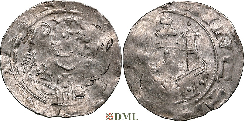 Денарий, Германия, Нижняя Лотарингия, Hermann III von Hochstaden (1089-1099), м.д. Koln, Dbg. 412