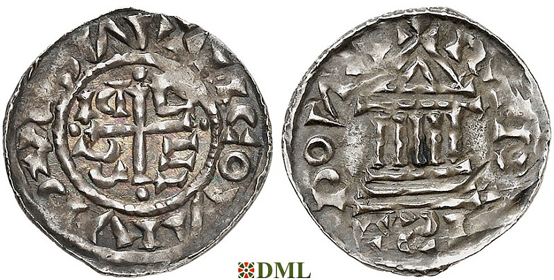 Денарий, Германия, Бавария, Heinrich III (1027-1039) и Konrad II (1024-1039), м.д. Regensburg, Hahn 1976, 35