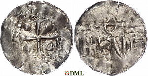 Денарий, Германия, Верхняя Лотарингия, Otto III (983-1002), м.д. Trier, Dbg. 461