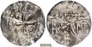 Денарий, Германия, Верхняя Лотарингия, Otto III (983-1002), м.д. Trier, Dbg. 461