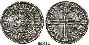 Денарий, Англия, Æthelred II (978-1016), м.д. Chester, монетарий Swegen, North 774